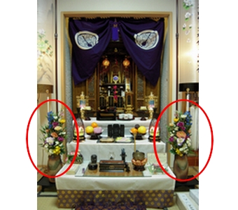 寺院ご本堂造花仏花